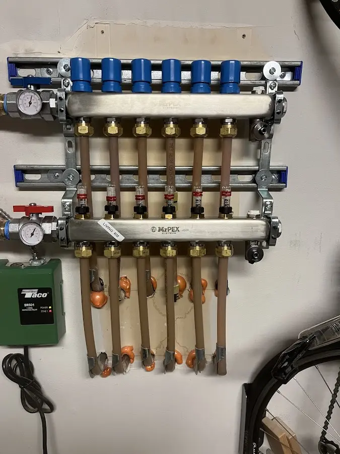 Plumber performing Gas Line Installation at a residential property in Bellview